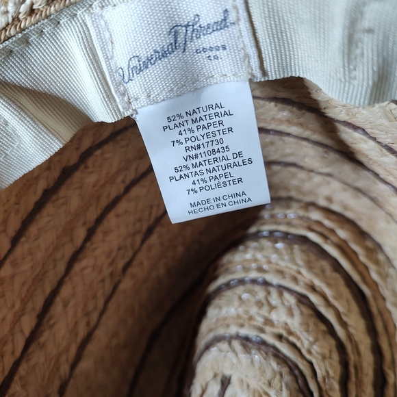 Women’s Universal Thread 2  Tone STRAW HAT One Size - Picture 2 of 2